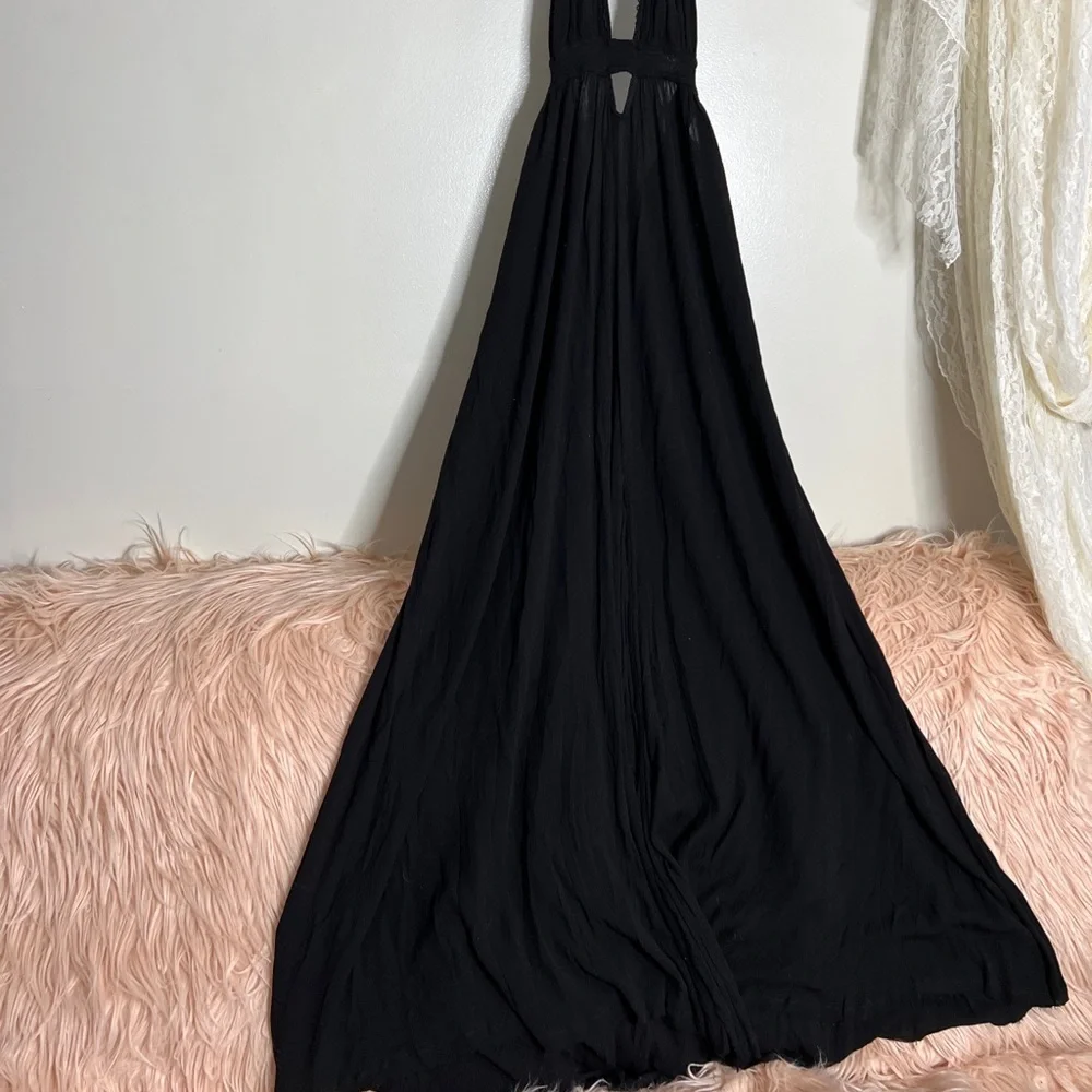 Free People Endless Summer Look Into the Sun Cutouts Maxi Dress Black - Picture 4 of 9